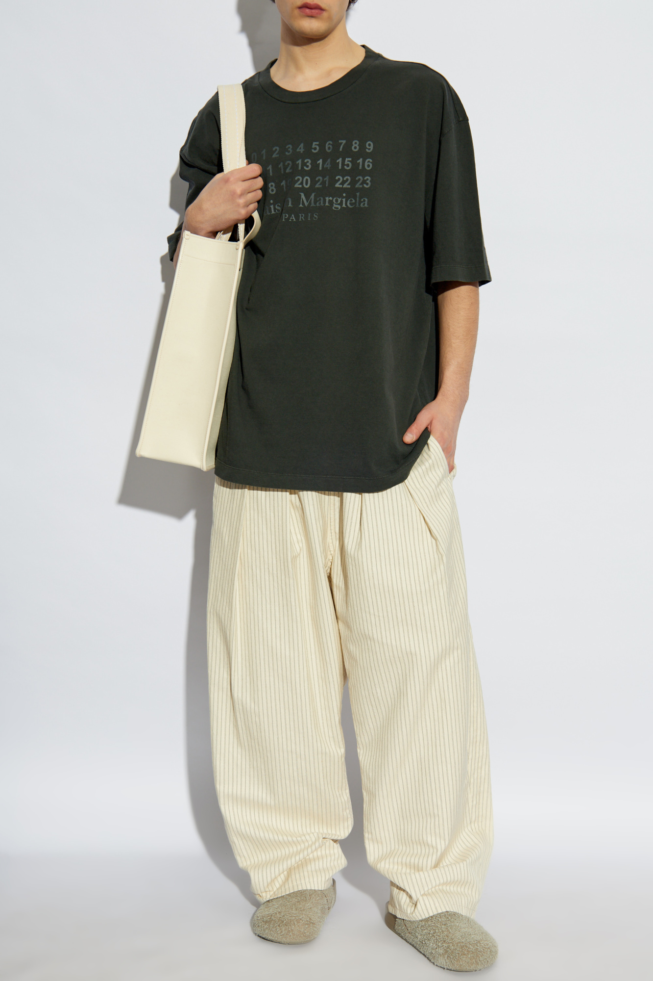 Maison Margiela T-shirt with printed logo | Men's Clothing